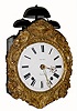 C.1865, French, Morbier Quarter Strike wall clock movement, 2-train, less weights and pendulum, retailed by Felipe Hect of Puerto Rico (on dial). 
