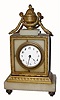 C.1900, French, Boudoir Desk clock, marble and ormolu, with a 30 hour pin pallet time only movement. 