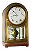C.1917 Ansonia Clock Co., "Touraine", 8-day time/strike, brass and glass mantel clock. 