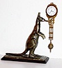 Mixed lot: C.1910, Junghans 8-day swinging arm movement, now on a C.2000 Chinese cast bronze repro kangaroo statue.