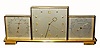 C.1960, IM HOF, Swiss, 8-day time/alarm thermometer barometer desk set. 