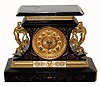 C.1904 Ansonia Clock Co., "Rosalind", 8-day time/strike enameled iron case mantel clock. 