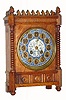 C.1900, French, Japy Freres, oak cased mantel clock, time only, platform lever escapement, 8-day. 