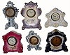 C.1905, Lot of 6 Mini Porcelain clocks, as found, none run.