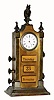 Mixed lot: C.1900, Swedish, Manual desk calendar in brass with cast owl on top, now with a key wind Swiss watch movement in place of the original time movement. 