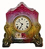 C.1904, Ansonia Clock Co., "La Cannes" 8-day time/strike porcelain mantel clock. 