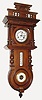 C.1895. German, barometer/thermometer wall clock, 8-day time/strike. 
