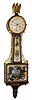 C.1928 Waltham Clock Co., "No. 1550", 8-day miniature banjo timepiece, with brass rope front and ball+bracket base. 