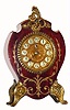 C.1925, German, Mahogany Novelty timepiece with porcelain signet dial and brass inlay to case front. 