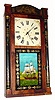 C.1830, George Steel, Horton, Nova Scotia, 30-hour time/strike wood movement shelf clock, poorly restored. 