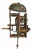 Movement only: C.1870 Jn. Lumb, London, 8-day, weight driven, time/strike double dial brass clock movement. 