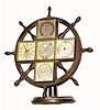 C.1948, Swiss, Angelus Naveo, 8-day 5-dial nautical brass desk timepiece - weather station. 