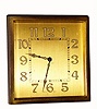 C.1950 Swiss, gilt brass case, 8-day jeweled movement travel or desk timepiece. 