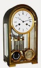 C.1900, French, Chas. Hour for Wanamaker, Philadelphia, Time and Barometer / Thermometer in a round gothic 4-glass case with hinged front and rear doors. 