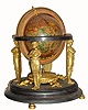 C.1955, French/Swiss, Globe Clock, 8-day. A relatively late globe clock, well made, with cut pinion movement in the base. 