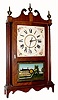 C.1970 Lester Beers, Petersburg, NY, pillar and scroll shelf clock 30-hour time/strike, wood movement. 