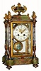 C.1900, Japy Freres, Onyx, ormolu and enamel crystal regulator, 8-day time and gong strike 