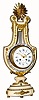C.1890, French, Marti et Cie, LYRE FORM Clock with swinging brilliant ring. 