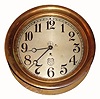 C.1918, Chelsea - Ashcroft, 12 Inch Engine Room timepiece in a heavy cast red brass case with hinged bezel and key lock [no key for lock]. 
