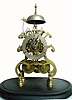 C.1860, English, John Bell, Burnley, 2-Fusee, bell strike skeleton clock, less dome, on wood base. 