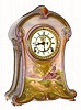 C.1910, Ansonia Royal bonn, "La Meuse", multi color with Dutch scene below dial. 