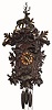 C.1910, German, Large Cuckoo and Quail, 5 animals in dark case. 