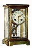 C.1900, French, Japy Freres and Cie, crystal regulator, with multi color enamel decorations, 8-day time and gong strike. 