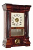 C.1875, Seth Thomas Clock Co., mini column clock, 8-day time/strike/alarm. 