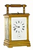C.1900, French, Brass Cased Carriage clock, grand sonnerie with alarm and repeat, in an English style case with square columns. 