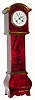 C.1880, French, P. Franken, Paris, mini tall case with shell-like finish, Bombay base, 8-day bell strike. 