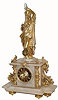 C.1880, French, Conical Pendulum Clock, the pendulum held in the hand of Industry statue, and rotating in a pattern the shape of a "cone". 
