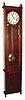 C.1900, Charles Korfhage, Brooklyn, NY #39 (signed on movement) center seconds movement in an Arts and Crafts case with bottom cabinet. 