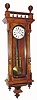 C.1880, Austrian, 2-Weight Vienna Regulator, in a walnut case with carved columns and inlaid backboard. 