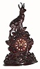 C.1880, Swiss, Black Forest Carved Clock depicting a European stag in fine detail. 