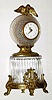 C.1880, French, Glass Crystal and Bronze mantel clock, with a small platform lever movement, 8-day. 