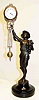 C.1900, German, Junghans, "Onion Boy" Swing clock, 8-day, patinated spelter statue. 