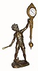 C.1905, German, Junghans, "Batboy" bronzed spelter, swinging mystery timepiece. 