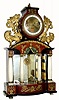 C.1825, Austrian, Grand Sonnerie Portico Clock with animation on dial, 2-day duration, silk thread suspension. 
