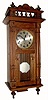 C.1910, German, Gustav Becker, 8-day, quarter hour, Westminster (4 note) or Trinity chime on 6 notes with full strike on 4 rod chord, wall clock. 