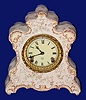 C.1905, Ansonia Clock Co., "K. Montauk" 8-day time/strike porcelain mantel clock. 
