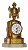 C.1890, French, Gilt Spelter on marble monument clock, retailed by W.W. Wattles and Sons, Paris. 