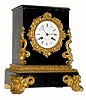 C.1880, Chareaudeau, A Angers, (fired onto dial) 8-day time/strike marble and ormolu mantel clock. 