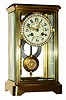 C.1900, French, Marti and Cie, crystal regulator, 8-day gong strike, brilliant rimmed bezel and pendulum. 