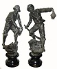 C.1900, German cast spelter statues, with bronze finish. 