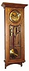 C.1910 German, 3-Wt Grand Sonnerie Art Noveau, mahogany wall regulator, rod strike. 