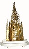 C.1870, W. F. Evans (signed), Sir Walter Scott Memorial skeleton timepiece, less dome. 