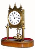 C.1890, German, Striking Year Clock, likely Jahresuhrenfabrik, now with another dome and base, serial No. 4758. 