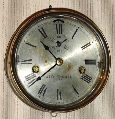 C.1920, Seth Thomas, 8-Day Engine lever, nickel case. — Antique Clocks Price Guide