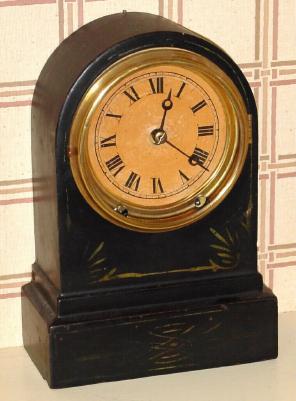 C.1870, Terry Clock Co., Waterbury, Conn, 8.75" cast iron EIGHT DAY, time and strike round gothic mantel clock. — Antique Clocks Price Guide