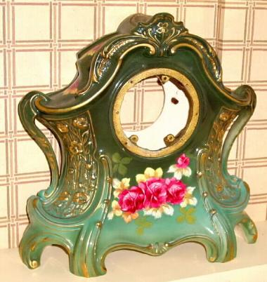 C.1910, CASE ONLY, Ansonia La Layon, Royal Bonn, with some repairs. — Antique Clocks Price Guide
